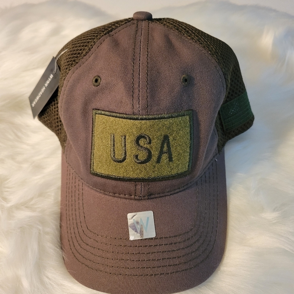 Brown and Green USA Mens Cap